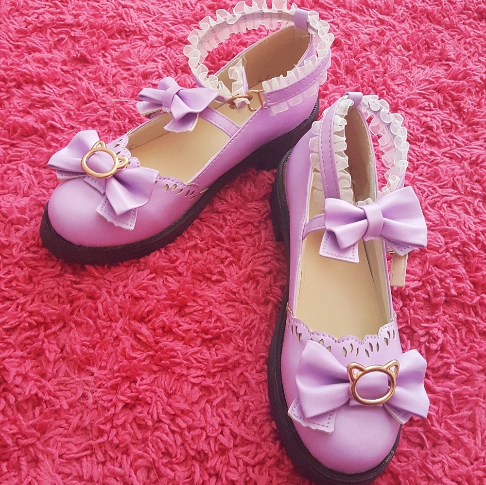 Purple kitty Lolita shoes